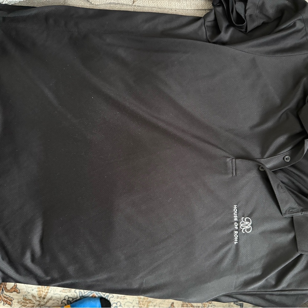 Black Polo Shirt with Embroidered Logo